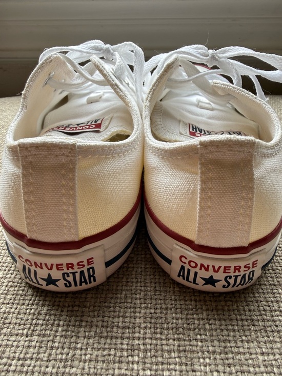 Converse Kids White Low-Top Sneakers with Red Trim - Picture 5 of 6